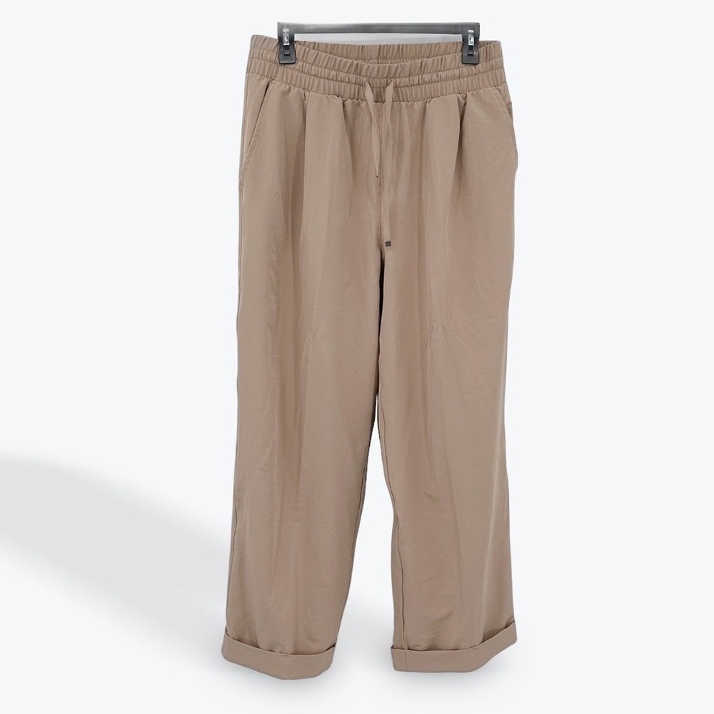 MONDETTA Performance Luxury Beige Lounge Pants Elastic Waist Drawstring Joggers